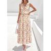 imagePRETTYGARDEN Womens Summer Floral Maxi Dresses 2026 Spring Sleeveless Cowl Neck Flowy Beach Vacation Wedding Guest Long DressFloral Apricot
