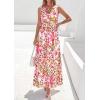 imagePRETTYGARDEN Womens Summer Floral Maxi Dresses 2026 Spring Sleeveless Cowl Neck Flowy Beach Vacation Wedding Guest Long DressFloral Apricot Pink