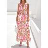 imagePRETTYGARDEN Womens Summer Floral Maxi Dresses 2026 Spring Sleeveless Cowl Neck Flowy Beach Vacation Wedding Guest Long DressFloral Apricot Pink