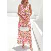 imagePRETTYGARDEN Womens Summer Floral Maxi Dresses 2026 Spring Sleeveless Cowl Neck Flowy Beach Vacation Wedding Guest Long DressFloral Apricot Pink