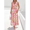 imagePRETTYGARDEN Womens Summer Floral Maxi Dresses 2026 Spring Sleeveless Cowl Neck Flowy Beach Vacation Wedding Guest Long DressFloral Apricot Pink