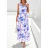 imagePRETTYGARDEN Womens Summer Floral Maxi Dresses 2026 Spring Sleeveless Cowl Neck Flowy Beach Vacation Wedding Guest Long DressFloral Purple Blue