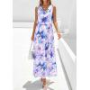 imagePRETTYGARDEN Womens Summer Floral Maxi Dresses 2026 Spring Sleeveless Cowl Neck Flowy Beach Vacation Wedding Guest Long DressFloral Purple Blue