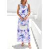 imagePRETTYGARDEN Womens Summer Floral Maxi Dresses 2026 Spring Sleeveless Cowl Neck Flowy Beach Vacation Wedding Guest Long DressFloral Purple Blue