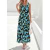 imagePRETTYGARDEN Womens Summer Floral Maxi Dresses 2026 Spring Sleeveless Cowl Neck Flowy Beach Vacation Wedding Guest Long DressFlower Black Blue Green