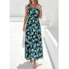 imagePRETTYGARDEN Womens Summer Floral Maxi Dresses 2026 Spring Sleeveless Cowl Neck Flowy Beach Vacation Wedding Guest Long DressFlower Black Blue Green