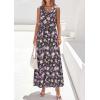 imagePRETTYGARDEN Womens Summer Floral Maxi Dresses 2026 Spring Sleeveless Cowl Neck Flowy Beach Vacation Wedding Guest Long DressFlower Black Purple