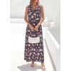 imagePRETTYGARDEN Womens Summer Floral Maxi Dresses 2026 Spring Sleeveless Cowl Neck Flowy Beach Vacation Wedding Guest Long DressFlower Black Purple