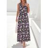 imagePRETTYGARDEN Womens Summer Floral Maxi Dresses 2026 Spring Sleeveless Cowl Neck Flowy Beach Vacation Wedding Guest Long DressFlower Black Purple