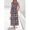 imagePRETTYGARDEN Womens Summer Floral Maxi Dresses 2026 Spring Sleeveless Cowl Neck Flowy Beach Vacation Wedding Guest Long DressFlower Black Purple
