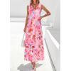 imagePRETTYGARDEN Womens Summer Floral Maxi Dresses 2026 Spring Sleeveless Cowl Neck Flowy Beach Vacation Wedding Guest Long DressPink Floral