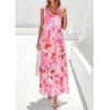 imagePRETTYGARDEN Womens Summer Floral Maxi Dresses 2026 Spring Sleeveless Cowl Neck Flowy Beach Vacation Wedding Guest Long DressPink Floral
