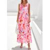 imagePRETTYGARDEN Womens Summer Floral Maxi Dresses 2026 Spring Sleeveless Cowl Neck Flowy Beach Vacation Wedding Guest Long DressPink Floral