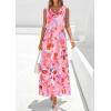 imagePRETTYGARDEN Womens Summer Floral Maxi Dresses 2026 Spring Sleeveless Cowl Neck Flowy Beach Vacation Wedding Guest Long DressPink Floral