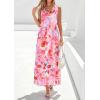 imagePRETTYGARDEN Womens Summer Floral Maxi Dresses 2026 Spring Sleeveless Cowl Neck Flowy Beach Vacation Wedding Guest Long DressPink Floral