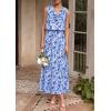 imagePRETTYGARDEN Womens Summer Floral Maxi Dresses 2026 Spring Sleeveless Cowl Neck Flowy Beach Vacation Wedding Guest Long DressWhite Blue Flower