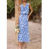 imagePRETTYGARDEN Womens Summer Floral Maxi Dresses 2026 Spring Sleeveless Cowl Neck Flowy Beach Vacation Wedding Guest Long DressWhite Blue Flower