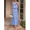 imagePRETTYGARDEN Womens Summer Floral Maxi Dresses 2026 Spring Sleeveless Cowl Neck Flowy Beach Vacation Wedding Guest Long DressWhite Blue Flower