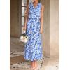 imagePRETTYGARDEN Womens Summer Floral Maxi Dresses 2026 Spring Sleeveless Cowl Neck Flowy Beach Vacation Wedding Guest Long DressWhite Blue Flower