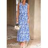 imagePRETTYGARDEN Womens Summer Floral Maxi Dresses 2026 Spring Sleeveless Cowl Neck Flowy Beach Vacation Wedding Guest Long DressWhite Blue Flower