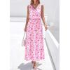 imagePRETTYGARDEN Womens Summer Floral Maxi Dresses 2026 Spring Sleeveless Cowl Neck Flowy Beach Vacation Wedding Guest Long DressWhite Pink Flower