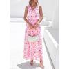 imagePRETTYGARDEN Womens Summer Floral Maxi Dresses 2026 Spring Sleeveless Cowl Neck Flowy Beach Vacation Wedding Guest Long DressWhite Pink Flower