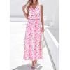 imagePRETTYGARDEN Womens Summer Floral Maxi Dresses 2026 Spring Sleeveless Cowl Neck Flowy Beach Vacation Wedding Guest Long DressWhite Pink Flower