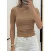 imagePRETTYGARDEN Womens Summer Short Sleeve Tops Boat Neck Ribbed Knit Slim Fit T Shirt Casual Basic Top 2026 Spring ClothesLight Khaki