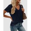 imagePRETTYGARDEN Womens Tops Short Sleeve Oversized Tshirts Shirts 2026 Summer Casual V Neck Loose Basic Tees Spring Tunic BlouseDark Blue