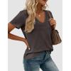 imagePRETTYGARDEN Womens Tops Short Sleeve Oversized Tshirts Shirts 2026 Summer Casual V Neck Loose Basic Tees Spring Tunic BlouseDark Grey