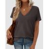 imagePRETTYGARDEN Womens Tops Short Sleeve Oversized Tshirts Shirts 2026 Summer Casual V Neck Loose Basic Tees Spring Tunic BlouseDark Grey