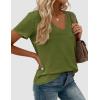 imagePRETTYGARDEN Womens Tops Short Sleeve Oversized Tshirts Shirts 2026 Summer Casual V Neck Loose Basic Tees Spring Tunic BlouseGreen