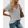 imagePRETTYGARDEN Womens Tops Short Sleeve Oversized Tshirts Shirts 2026 Summer Casual V Neck Loose Basic Tees Spring Tunic BlouseGrey
