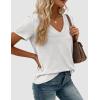 imagePRETTYGARDEN Womens Tops Short Sleeve Oversized Tshirts Shirts 2026 Summer Casual V Neck Loose Basic Tees Spring Tunic BlouseLight Grey