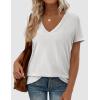 imagePRETTYGARDEN Womens Tops Short Sleeve Oversized Tshirts Shirts 2026 Summer Casual V Neck Loose Basic Tees Spring Tunic BlouseLight Grey