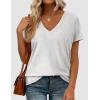 imagePRETTYGARDEN Womens Tops Short Sleeve Oversized Tshirts Shirts 2026 Summer Casual V Neck Loose Basic Tees Spring Tunic BlouseLight Grey