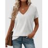 imagePRETTYGARDEN Womens Tops Short Sleeve Oversized Tshirts Shirts 2026 Summer Casual V Neck Loose Basic Tees Spring Tunic BlouseLight Grey