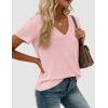 imagePRETTYGARDEN Womens Tops Short Sleeve Oversized Tshirts Shirts 2026 Summer Casual V Neck Loose Basic Tees Spring Tunic BlousePink