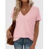 imagePRETTYGARDEN Womens Tops Short Sleeve Oversized Tshirts Shirts 2026 Summer Casual V Neck Loose Basic Tees Spring Tunic BlousePink