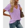 imagePRETTYGARDEN Womens Tops Short Sleeve Oversized Tshirts Shirts 2026 Summer Casual V Neck Loose Basic Tees Spring Tunic BlousePurple