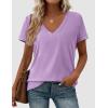imagePRETTYGARDEN Womens Tops Short Sleeve Oversized Tshirts Shirts 2026 Summer Casual V Neck Loose Basic Tees Spring Tunic BlousePurple