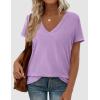 imagePRETTYGARDEN Womens Tops Short Sleeve Oversized Tshirts Shirts 2026 Summer Casual V Neck Loose Basic Tees Spring Tunic BlousePurple