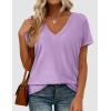 imagePRETTYGARDEN Womens Tops Short Sleeve Oversized Tshirts Shirts 2026 Summer Casual V Neck Loose Basic Tees Spring Tunic BlousePurple