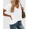 imagePRETTYGARDEN Womens Tops Short Sleeve Oversized Tshirts Shirts 2026 Summer Casual V Neck Loose Basic Tees Spring Tunic BlouseWhite