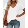 imagePRETTYGARDEN Womens Tops Short Sleeve Oversized Tshirts Shirts 2026 Summer Casual V Neck Loose Basic Tees Spring Tunic BlouseWhite