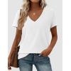 imagePRETTYGARDEN Womens Tops Short Sleeve Oversized Tshirts Shirts 2026 Summer Casual V Neck Loose Basic Tees Spring Tunic BlouseWhite