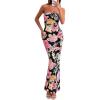 imagePRETTYGARDEN Bodycon Long Dresses for Women 2026 Strapless Tube Summer Floral Maxi Dress Sleeveless Back Slit Beach OutfitsFloral Black Multicolored