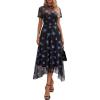 Floral Black Blue