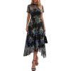 Floral Black Blue Yellow