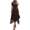 Floral Black Red